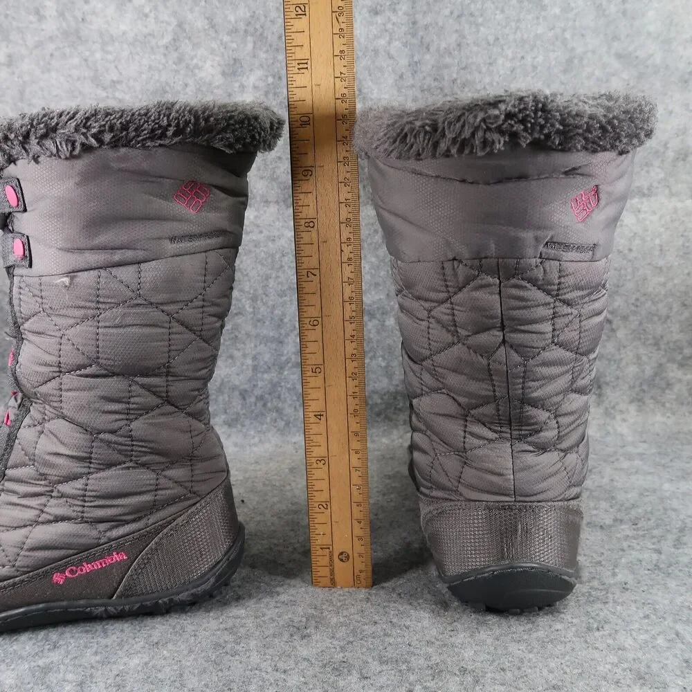 Columbia Shoes Youth 5 Boots Winter Snow Minx Waterproof Lace Up Insulated Grey